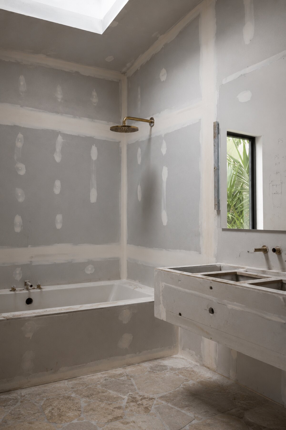 Bathroom before Venetian plaster